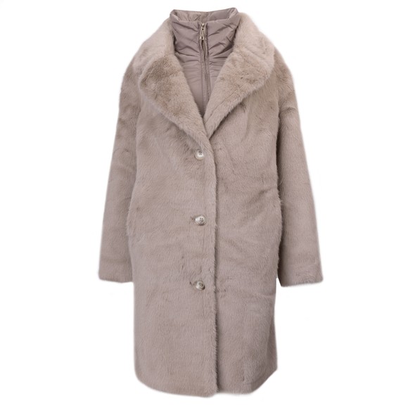 Rino & Pelle Womens Orange Geesje Single Breasted Faux Fur Coat main image
