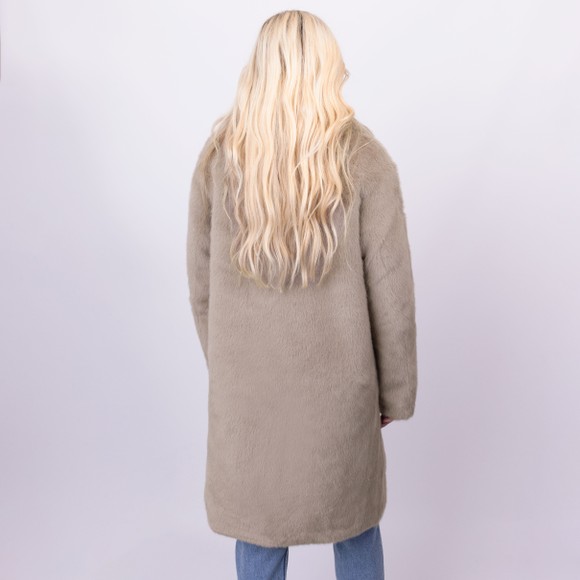 Rino & Pelle Womens Orange Geesje Single Breasted Faux Fur Coat main image