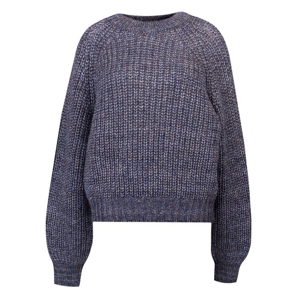 Rino & Pelle Womens Blue Eda Mixed Knitted Sweater main image