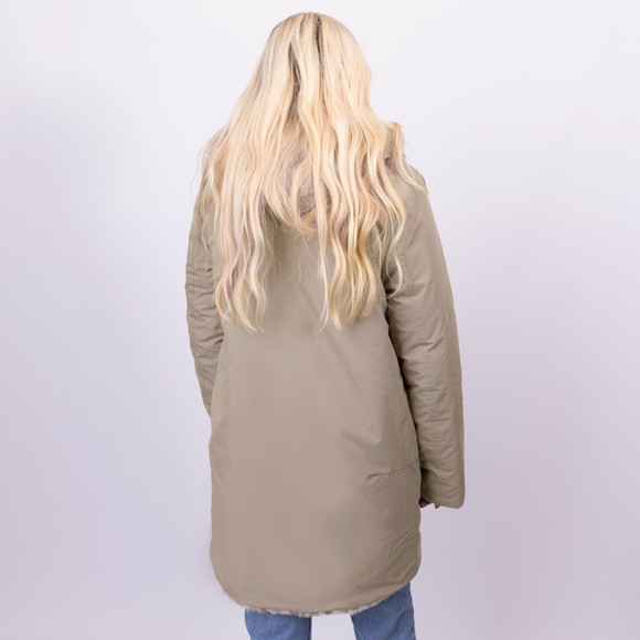 Rino & Pelle Womens Off-White Javin Medium Length Hooded Padded Coat main image