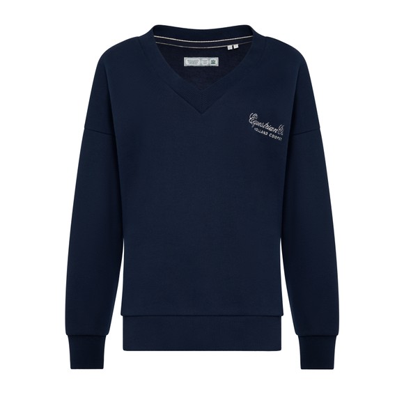 Holland Cooper Womens Blue Relaxed Fit V Neck Sweat main image