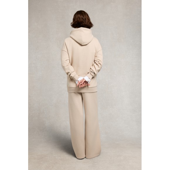 Holland Cooper Womens Beige Relaxed Fit Script Hoody main image