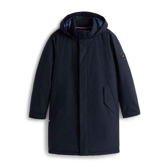 Tommy Hilfiger Mens Blue Tech Hooded Padded Parka