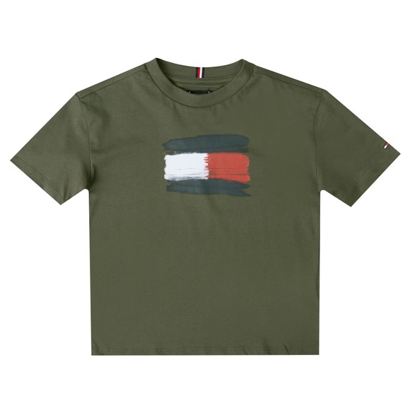 Tommy Hilfiger Kids Boys Green Flag Archive T Shirt main image