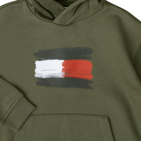 Tommy Hilfiger Kids Boys Green Flag Hoody main image