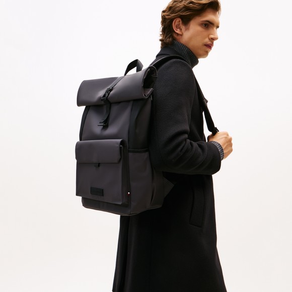 Tommy Hilfiger Mens Grey Seasonal Roll Top Backpack main image