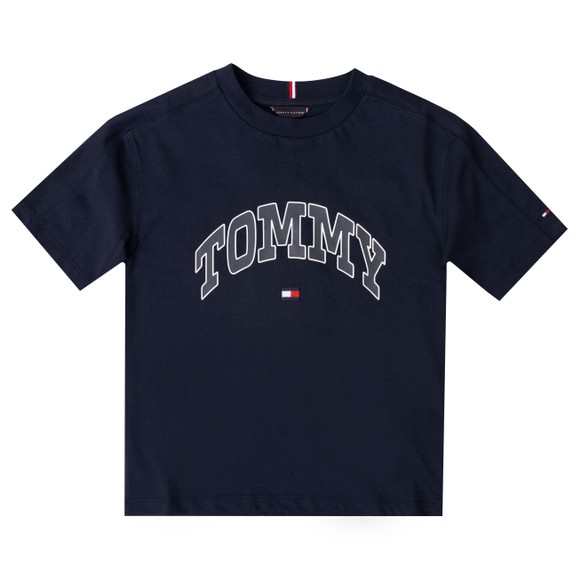 Tommy Hilfiger Kids Boys Blue Varsity Raised Print T Shirt main image