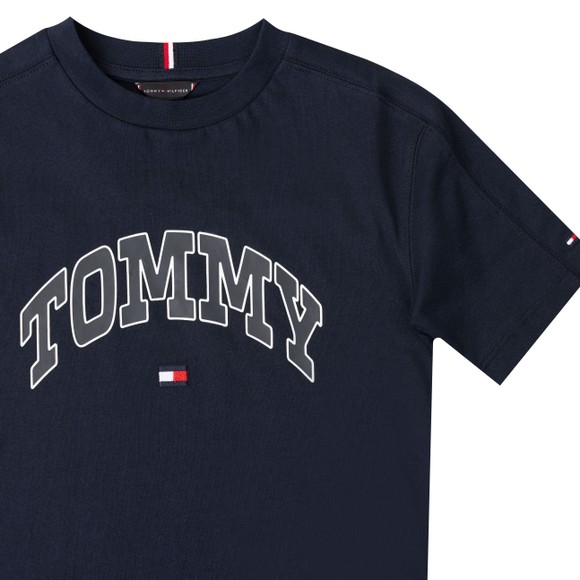 Tommy Hilfiger Kids Boys Blue Varsity Raised Print T Shirt main image