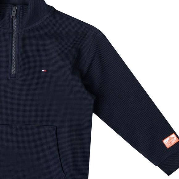 Tommy Hilfiger Kids Boys Blue Texture Half Zip Sweatshirt main image