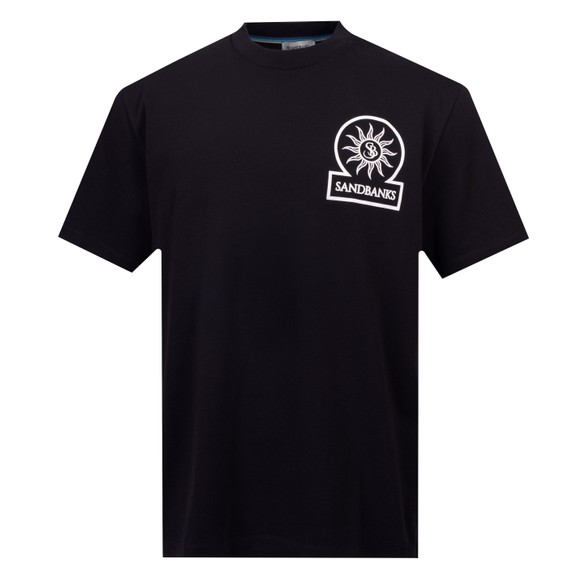 Sandbanks Mens Black Raised Rubber Print T Shirt main image