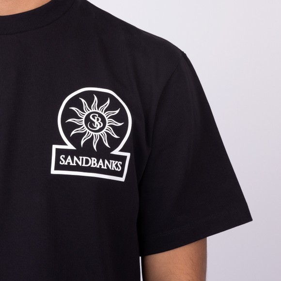 Sandbanks Mens Black Raised Rubber Print T Shirt main image