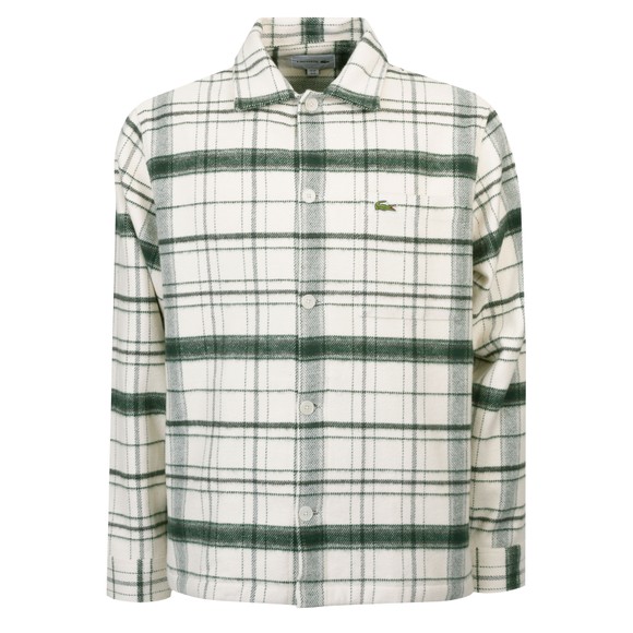 Lacoste Mens Off-White Cotton Plaid Overshirt main image