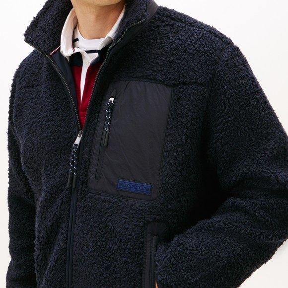 Tommy Hilfiger Mens Blue Teddy Full Zip Fleece main image