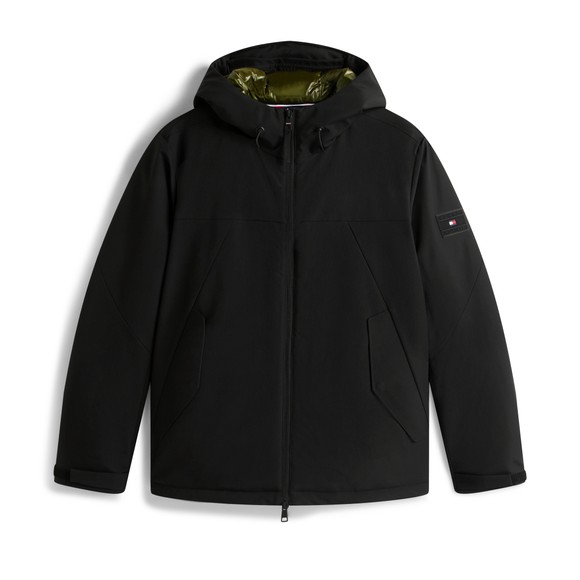 Tommy Hilfiger Mens Black Tech Hooded Short Padded Parka