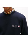 Tommy Hilfiger Mens Blue Small Crest Outline Crewneck Sweatshirt
