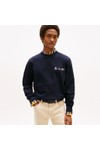 Tommy Hilfiger Mens Blue Small Crest Outline Crewneck Sweatshirt