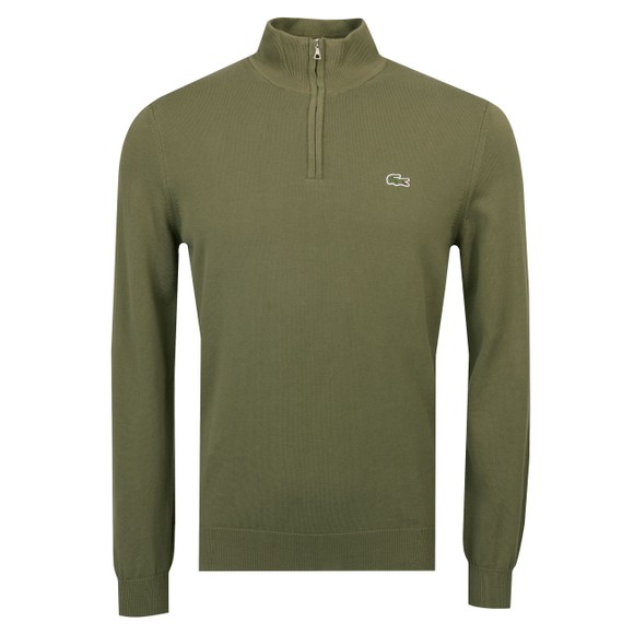 Lacoste Mens Green AH1980 Half Zip Jumper main image
