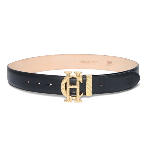 Holland Cooper Womens Black Quilted Classic Belt  main image