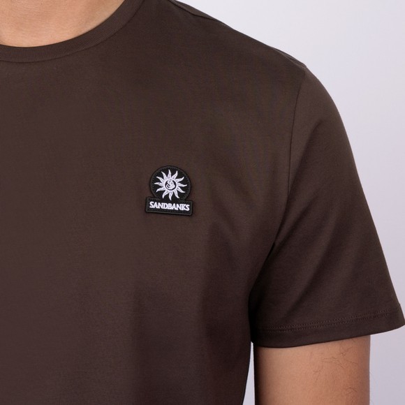 Sandbanks Mens Brown Badge Logo T Shirt main image