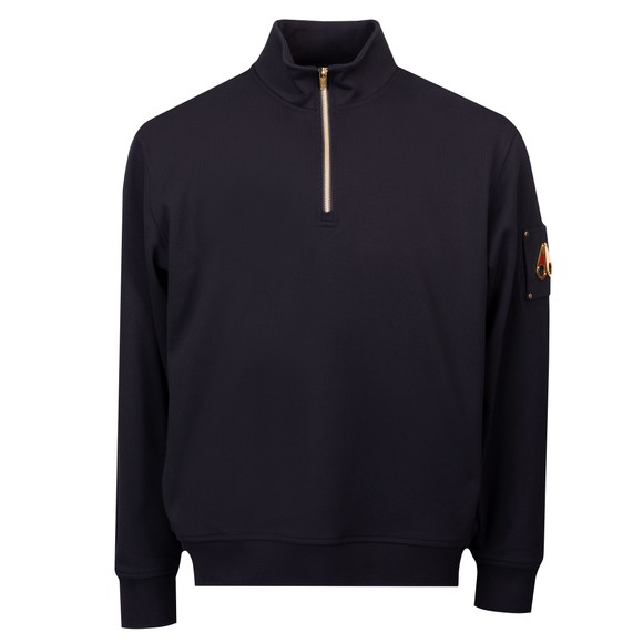 Moose Knuckles Mens Black Snyder 1/4 Zip Sweatshirt main image