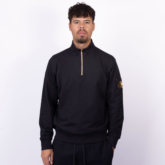 Moose Knuckles Mens Black Snyder 1/4 Zip Sweatshirt main image