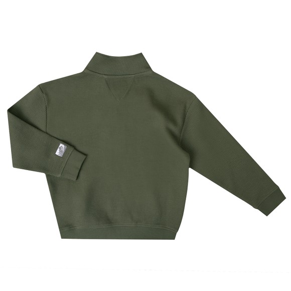 Tommy Hilfiger Kids Boys Green Texture Half Zip Sweatshirt main image
