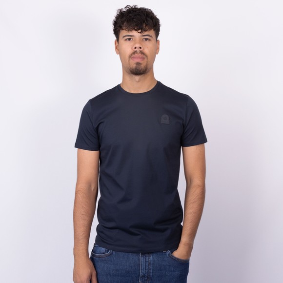 Sandbanks Mens Blue Rubber Badge Logo T-Shirt main image