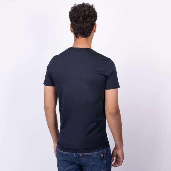 Sandbanks Mens Blue Rubber Badge Logo T-Shirt main image