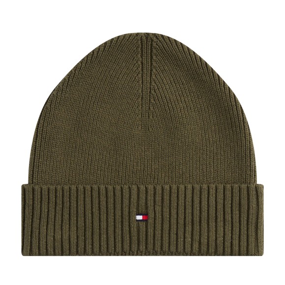Tommy Hilfiger Mens Green Flag Pima Cotton Beanie main image