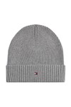 Tommy Hilfiger Mens Grey Flag Pima Cotton Beanie