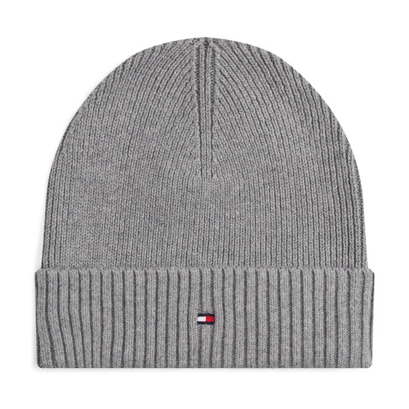 Tommy Hilfiger Mens Grey Flag Pima Cotton Beanie main image