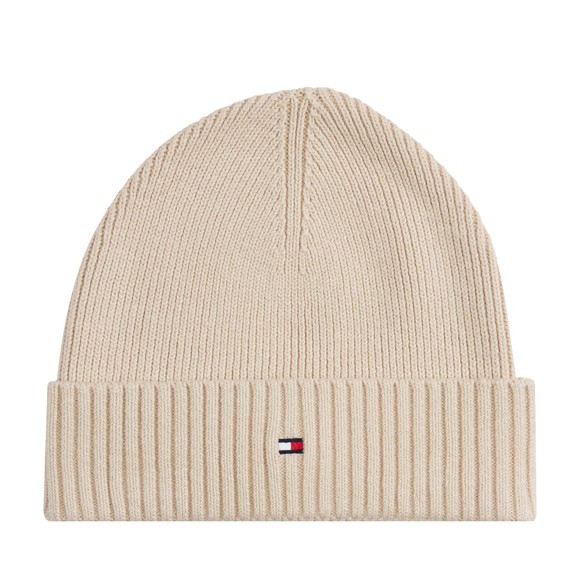 Tommy Hilfiger Mens Brown Flag Pima Cotton Beanie main image