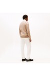 Tommy Hilfiger Mens Brown Classic Cotton Cable Crewneck Jumper