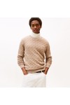 Tommy Hilfiger Mens Brown Classic Cotton Cable Crewneck Jumper