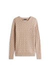 Tommy Hilfiger Mens Brown Classic Cotton Cable Crewneck Jumper