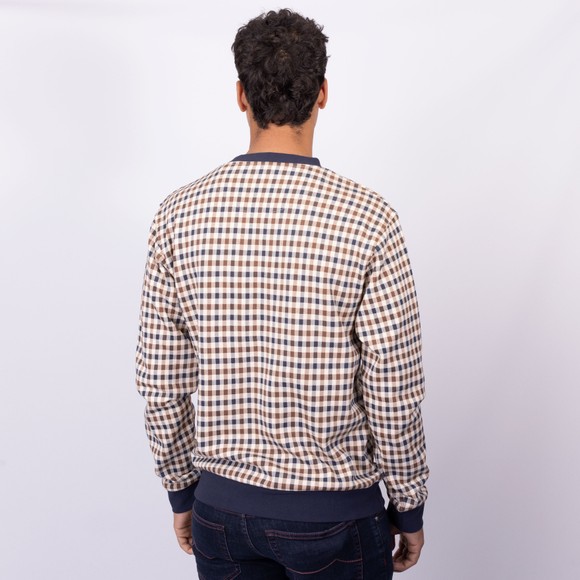 Aquascutum Mens Blue Iconic Fleece Crewneck Sweatshirt main image