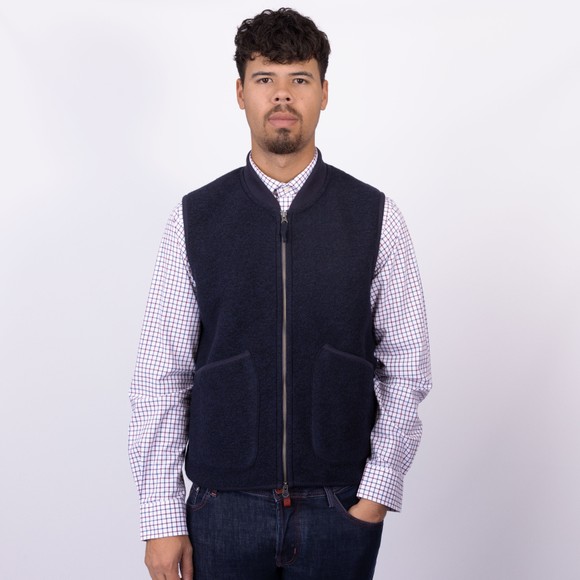 Hartford Mens Blue Boiled Gilet Knit main image