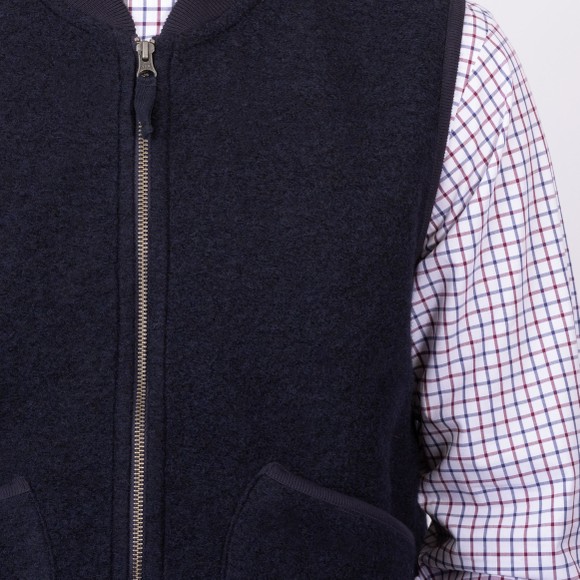 Hartford Mens Blue Boiled Gilet Knit main image