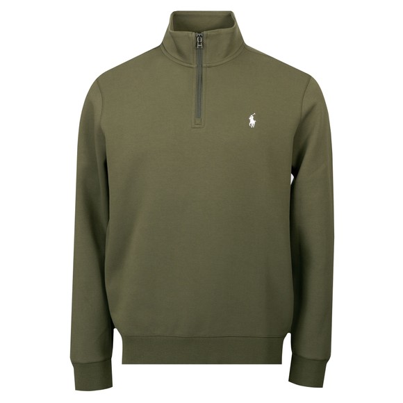Polo Ralph Lauren Mens Green Double Knit 1/4 Zip Jumper main image