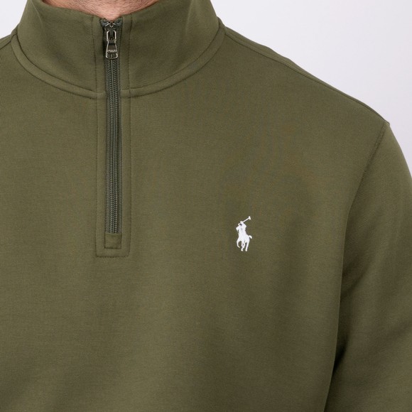 Polo Ralph Lauren Mens Green Double Knit 1/4 Zip Jumper main image