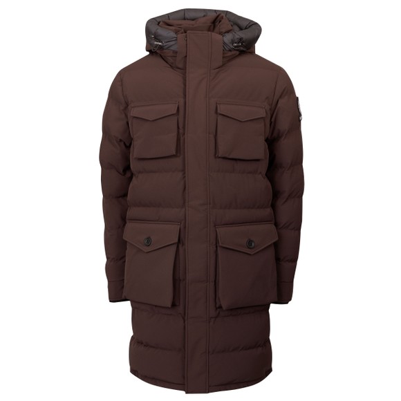 Sandbanks Mens Brown Branksome Long Puffer main image
