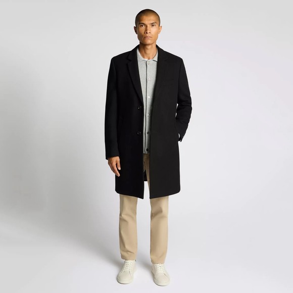 Remus Mens Black Kayden Overcoat main image