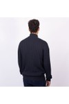 Crew Clothing Company Mens Blue Oarsman Organic Cable Knit Half Zip 