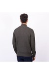Crew Clothing Company Mens Grey Oarsman Cable Knit 1/2 Zip Jumper