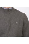Crew Clothing Company Mens Grey Classic 1/2 Zip Sweat