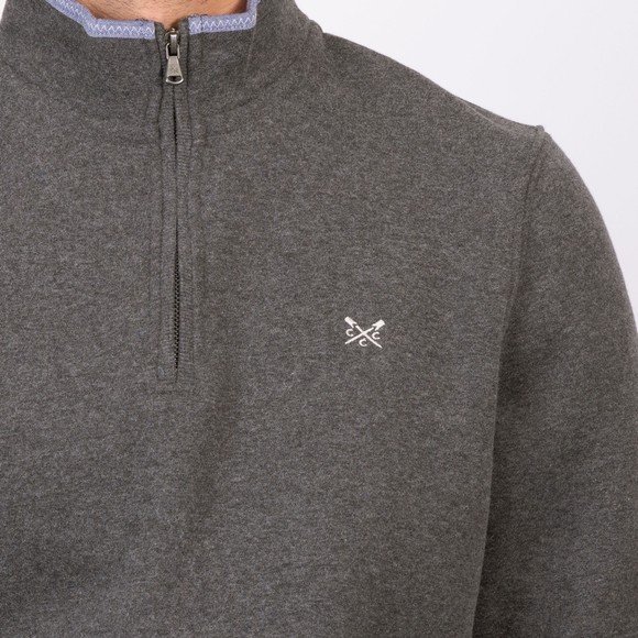 Crew Clothing Company Mens Grey Classic 1/2 Zip Sweat main image