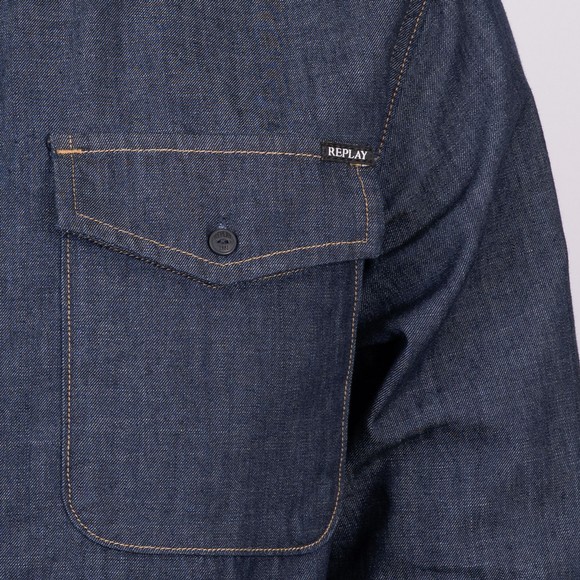 Replay Mens Blue Denim Shirt