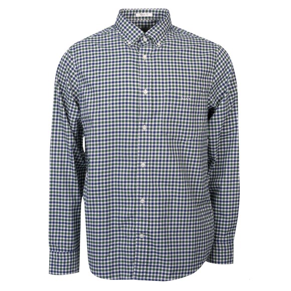 Gant Mens Green Twill Gingham Shirt