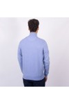 Fynch Hatton Mens Blue Troyer 1/4 Zip Merino Cashmere Jumper