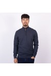 Crew Clothing Company Mens Blue Classic 1/2 Zip Knit